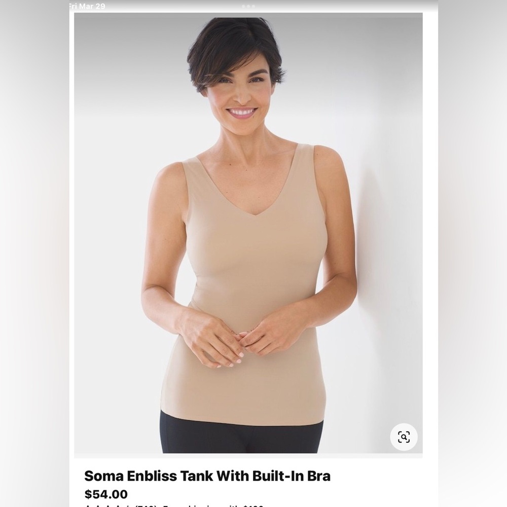 Soma Embliss tank with built in bra